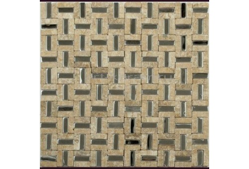 MК-818 метал камень(15х48х10) 300*300 Ns-mosaic