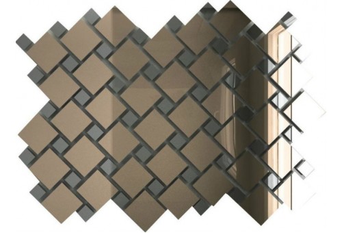Зеркальная мозаика Бронза/Графит Б70Г30 с чипом 25х25 и 12х12