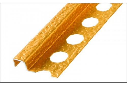 Профиль-бордюр для плитки аллюминивый структурированный, золото 12x2500
