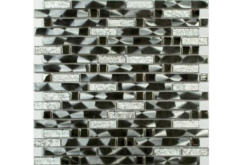 MS-606 метал  стекло  (15х48х98x6) 305*298 Ns-mosaic