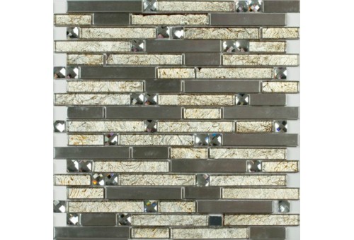 MS-610 метал  стекло  (15х48х98x6) 305*298 Ns-mosaic